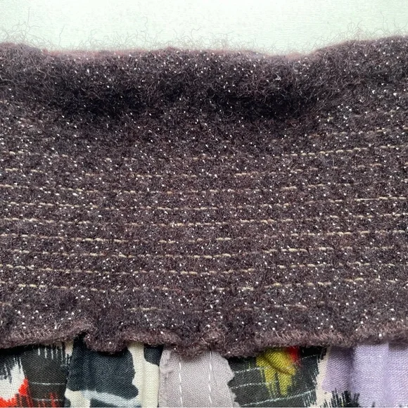 Free People Mini Skirt Boho Multicolor Leopard Leaf Patchwork Panels - Picture 4 of 10